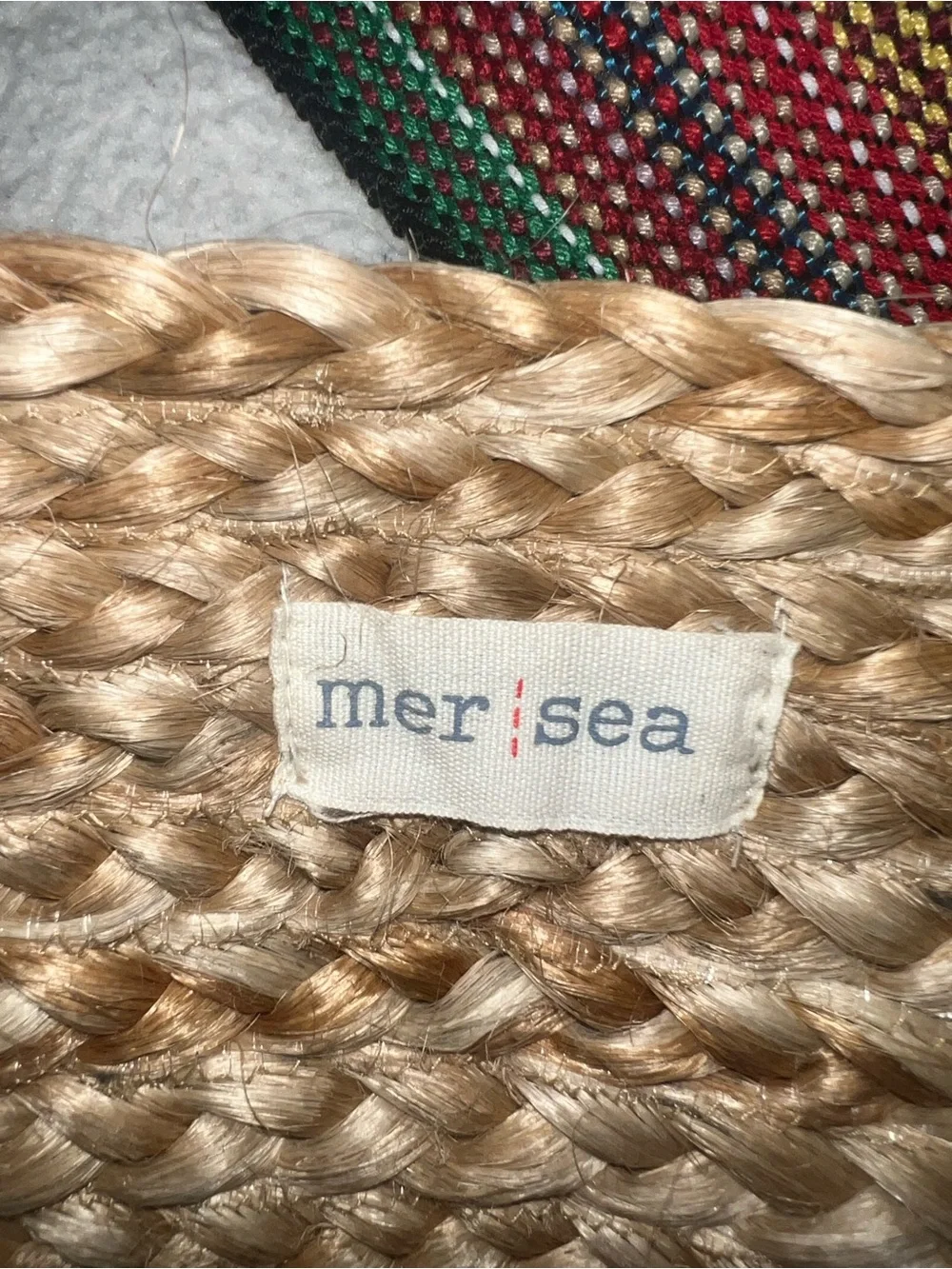 Mersea Natural Woven Straw Jute Tote Rattan Large Beach Tote